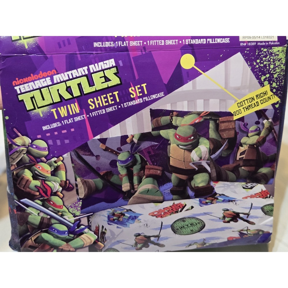 Nickelodeon Teenage Mutant Ninja Turtles TMNT 3 PC Twin Sheet Set 2014 Bedding